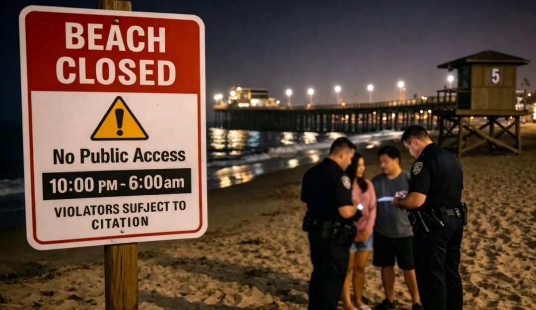 华人夜晚海滩散步被罚引关注| 南加州这些公共场所规范要留意了！旅行者必看！